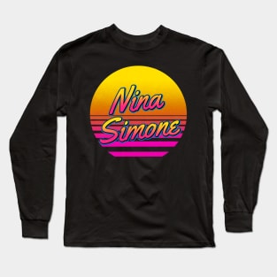 Nina Personalized Name Birthday Retro 80s Styled Gift Long Sleeve T-Shirt